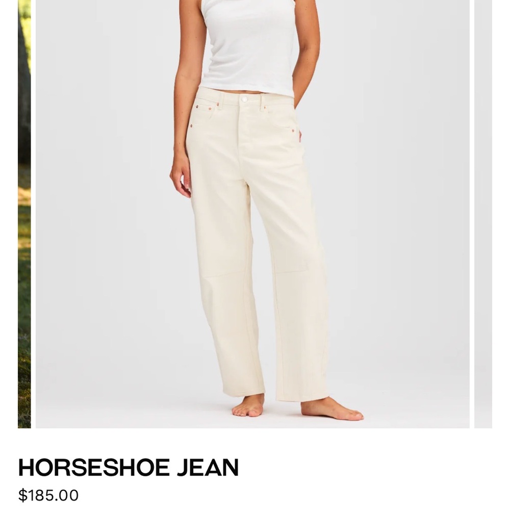 Parke Horseshoe Jeans in Cream